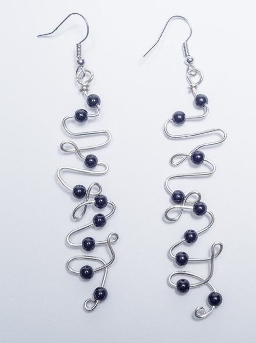 Nancy Chase's Doodle Earrings - , Contemporary Wire Jewelry, Loops, Wire Loop, Wrapped Wire Loop, add an ear wire to the wrapped loop